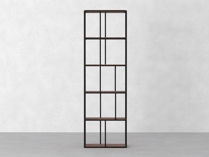 Bookshelf made of solid mango wood and carbon steel