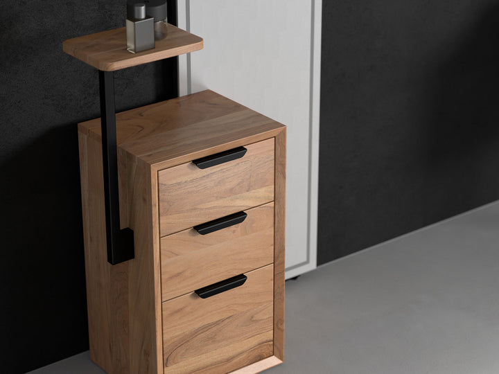 Dressing Table, solid acacia wood and steel, 3 drawers