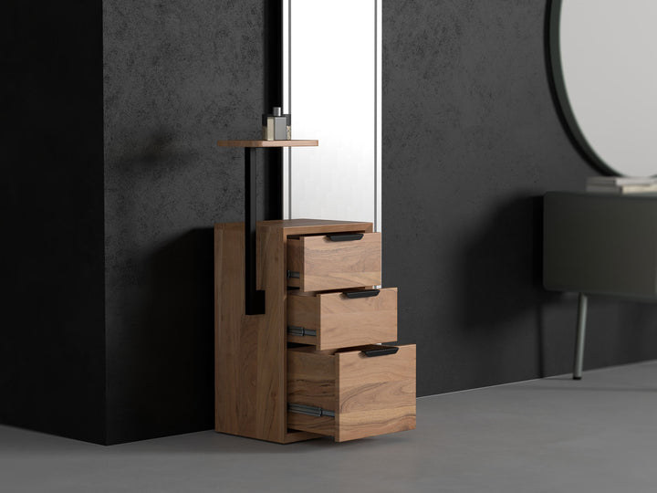 Dressing Table, solid acacia wood and steel, 3 drawers