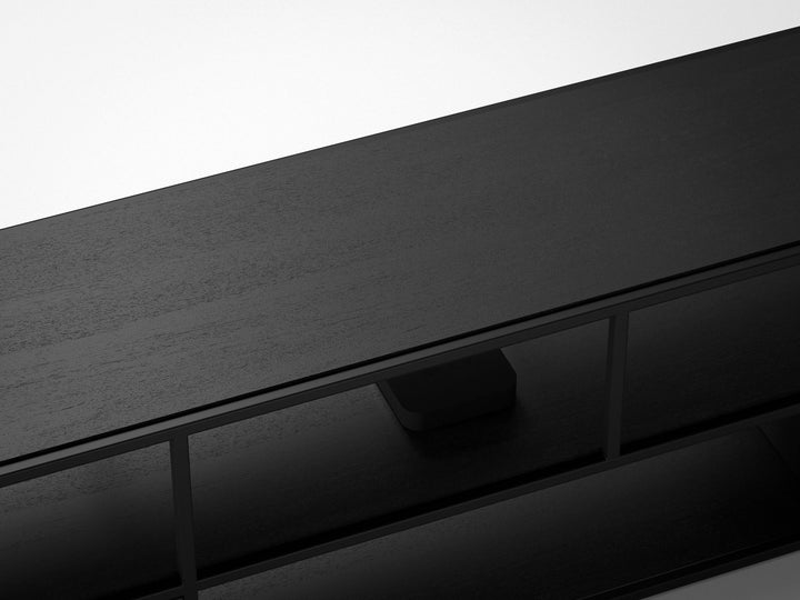 TV unit, solid acacia wood and steel