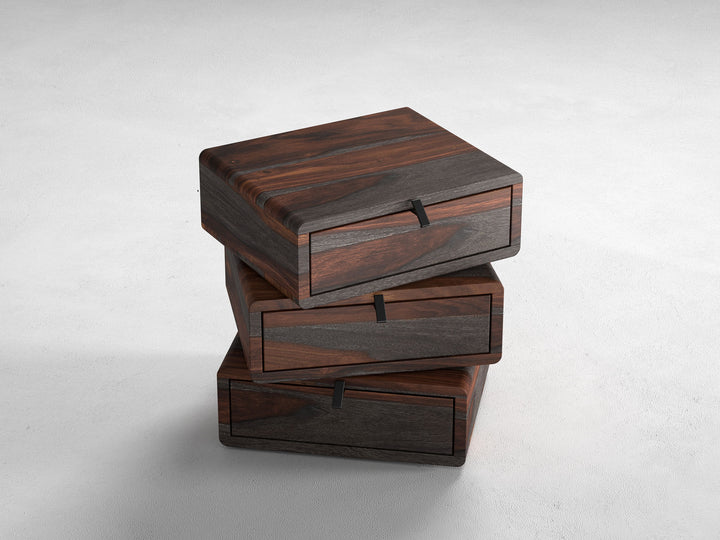 Bedside table, solid sheesham wood, 3 drawers