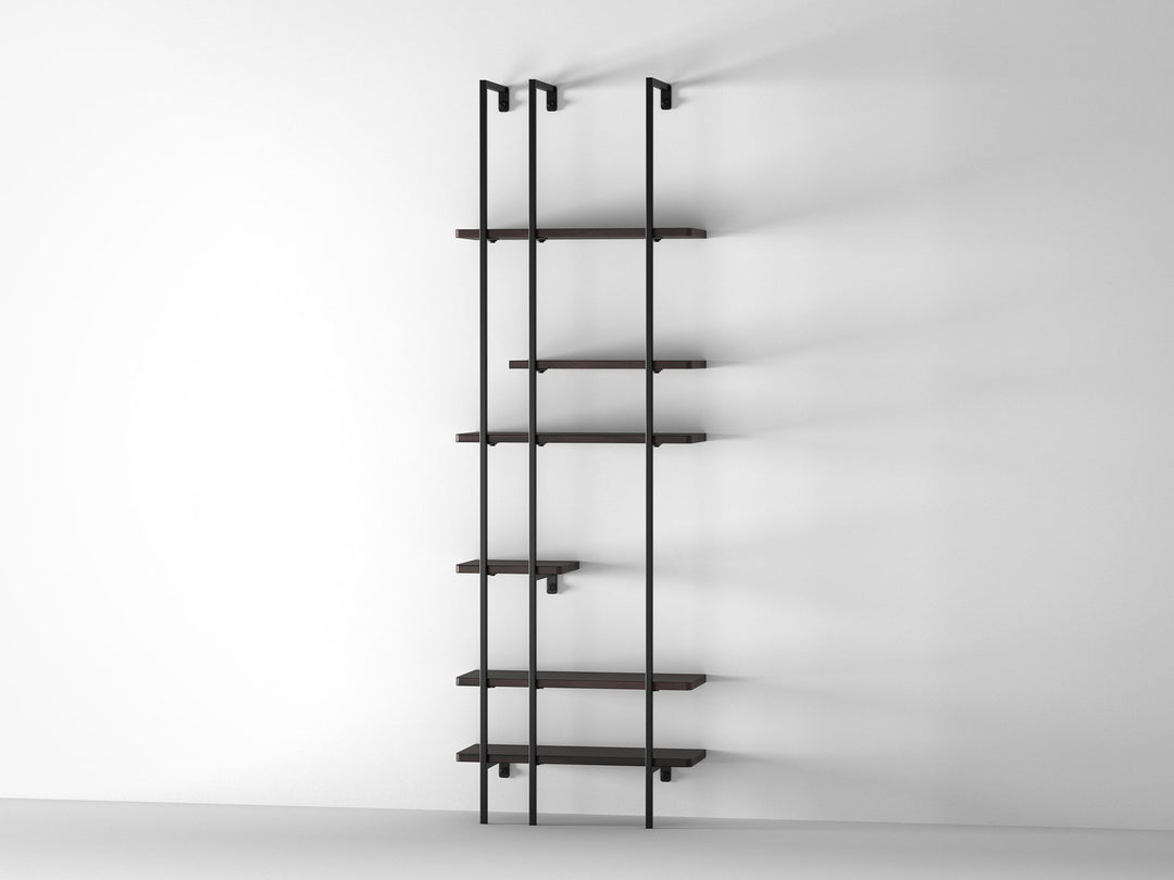 Bookshelf, solid sheesham wood and steel