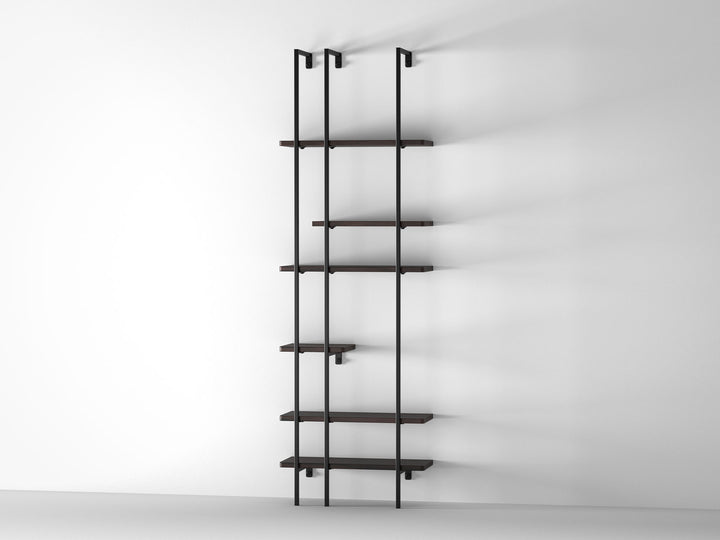 Bookshelf, solid sheesham wood and steel