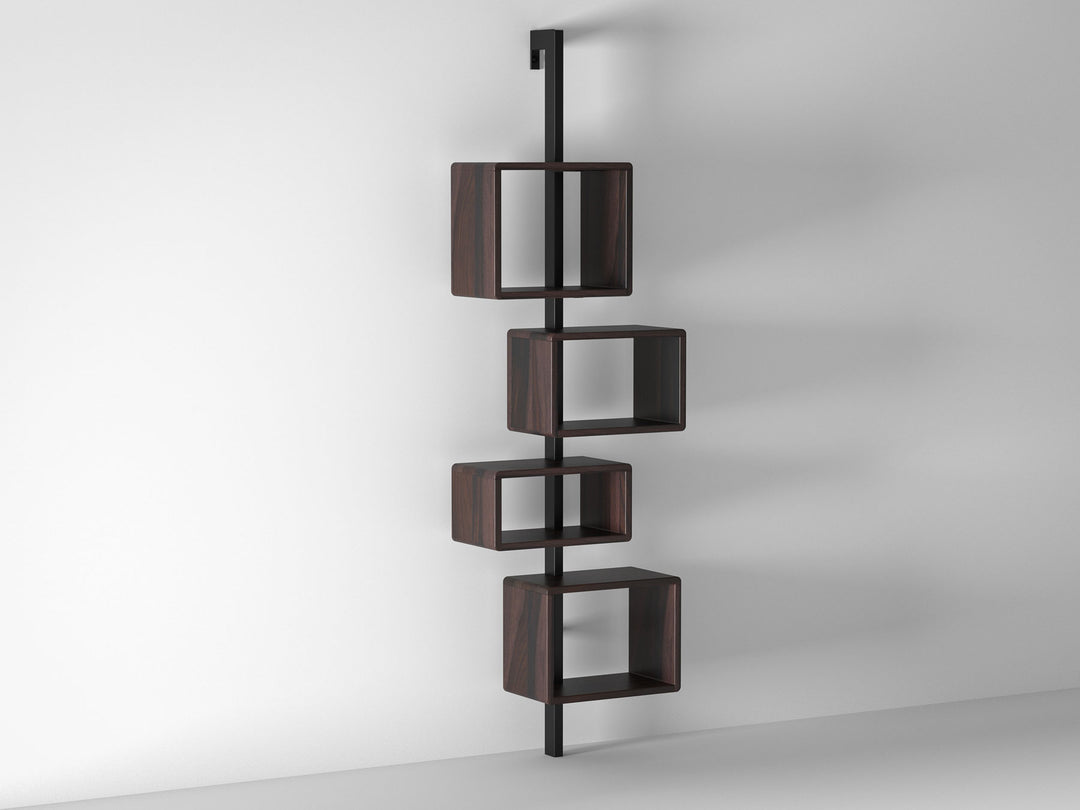 Bookshelf, solid sheesham wood and steel