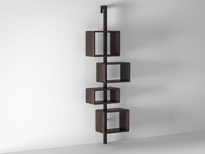 Bookshelf, solid sheesham wood and steel