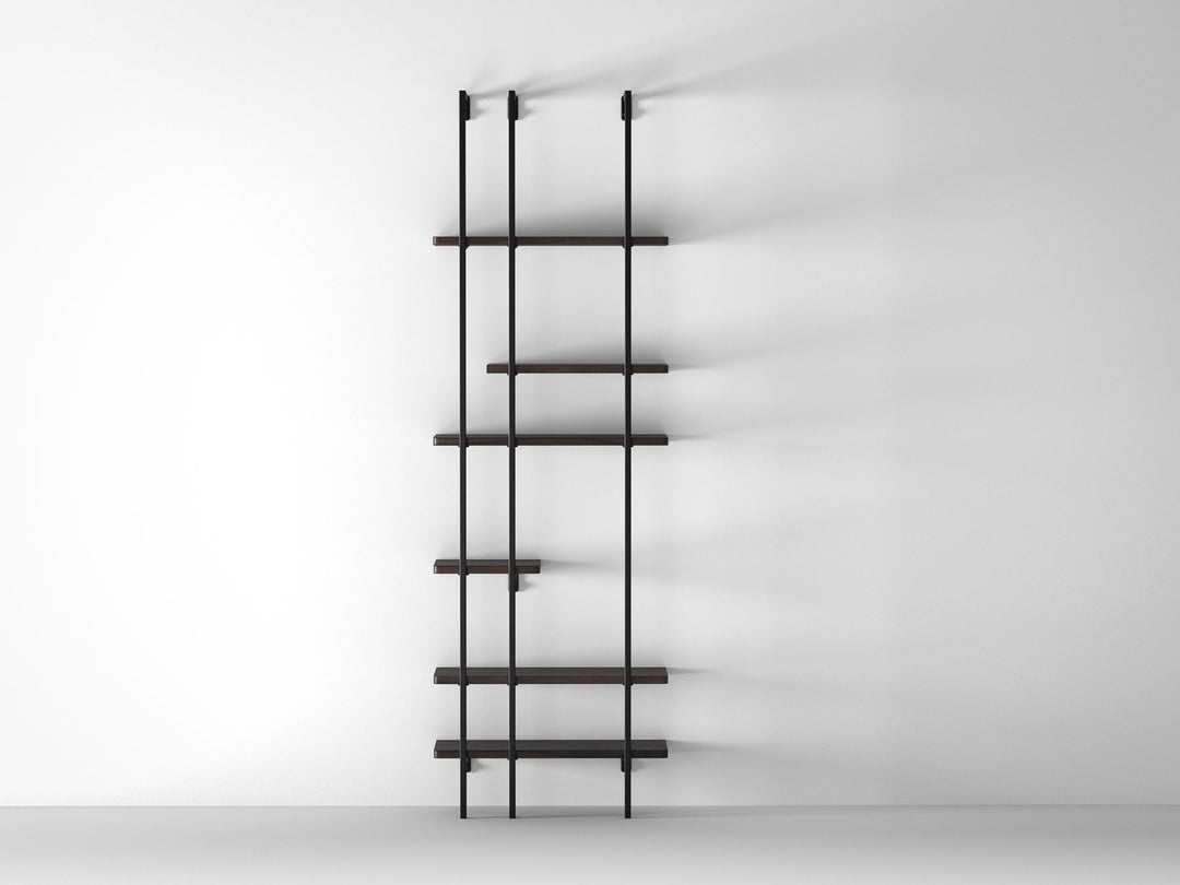 Bookshelf, solid sheesham wood and steel