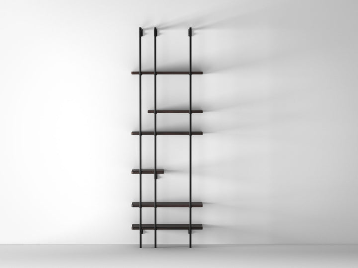 Bookshelf, solid sheesham wood and steel