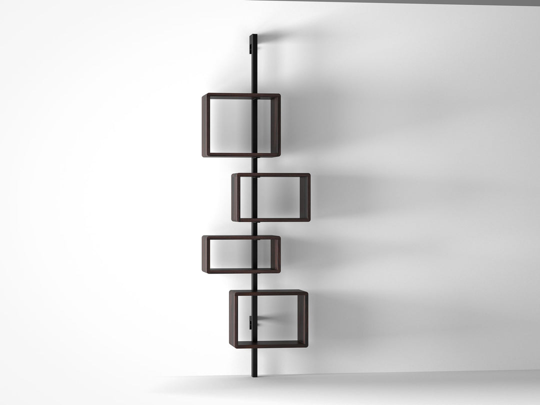 Bookshelf, solid sheesham wood and steel