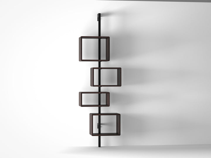 Bookshelf, solid sheesham wood and steel