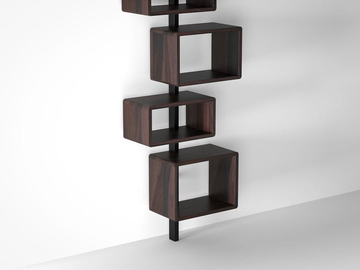 Bookshelf, solid sheesham wood and steel