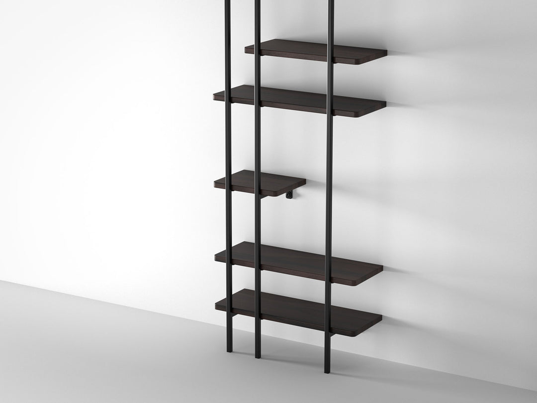 Bookshelf, solid sheesham wood and steel