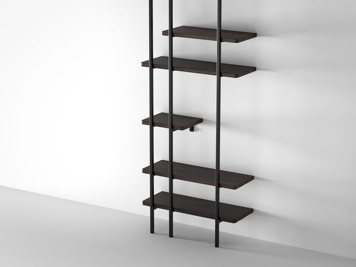 Bookshelf, solid sheesham wood and steel
