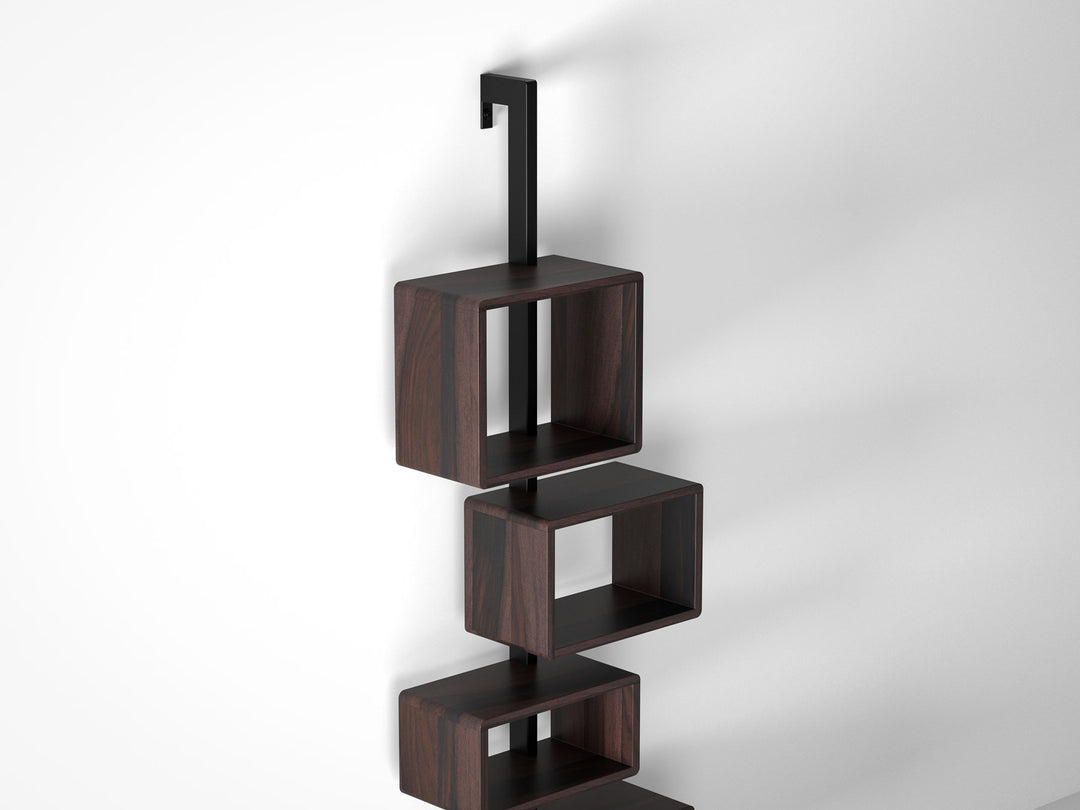 Bookshelf, solid sheesham wood and steel