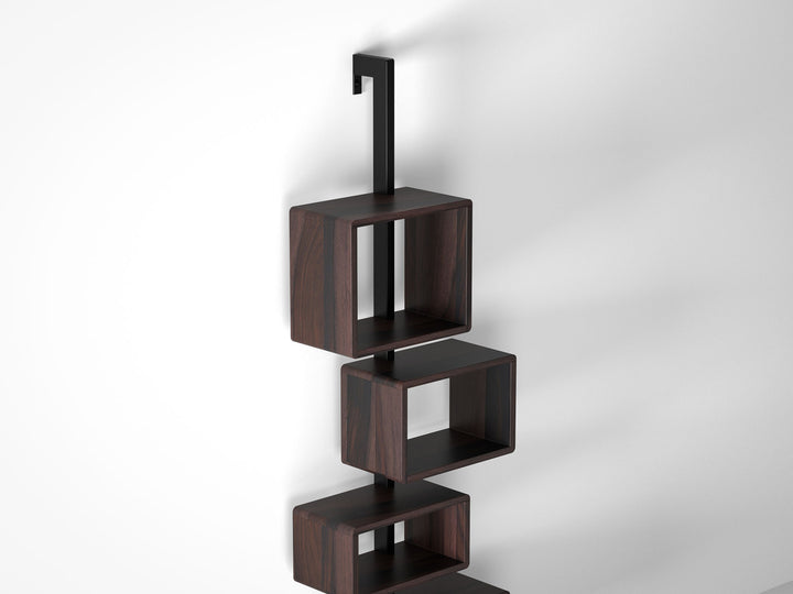 Bookshelf, solid sheesham wood and steel
