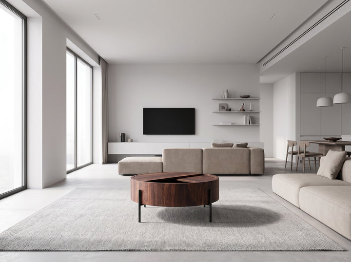 Coffee table, solid sheesham wood and steel