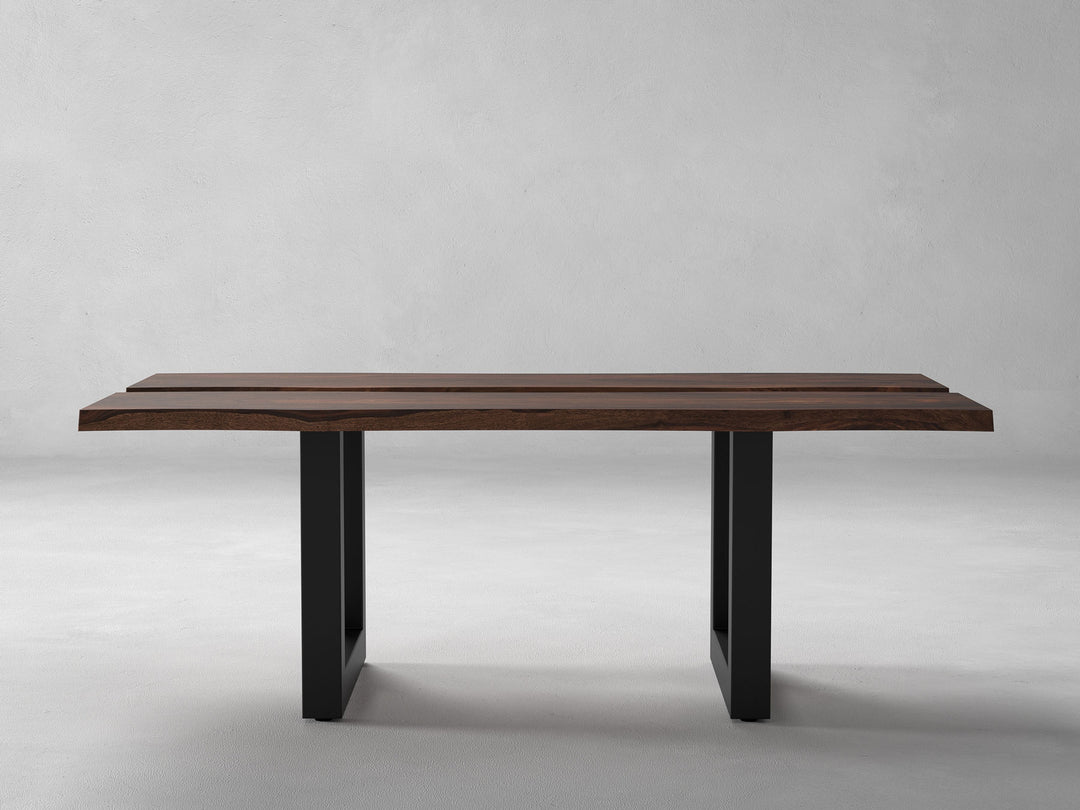 Coffee table, solid sheesham wood and steel