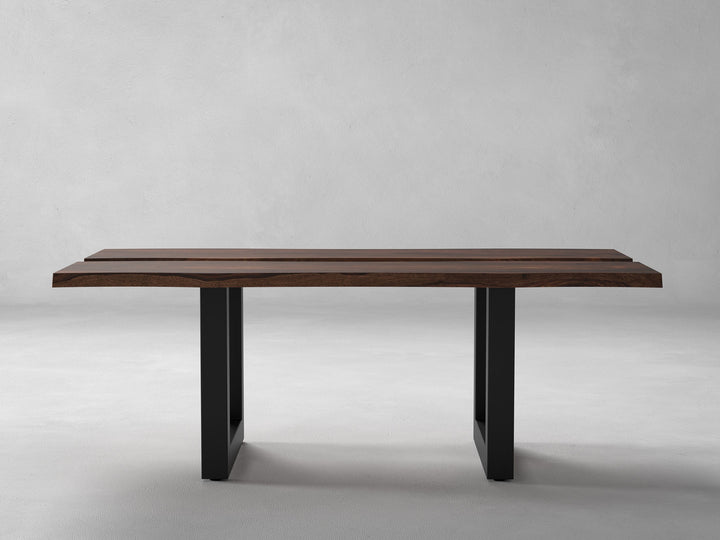 Coffee table, solid sheesham wood and steel