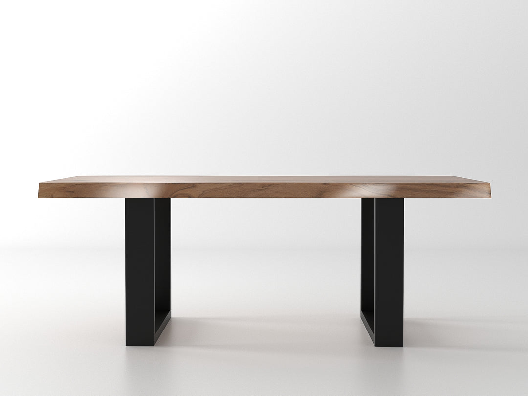 Coffee table made of solid acacia wood and carbon steel