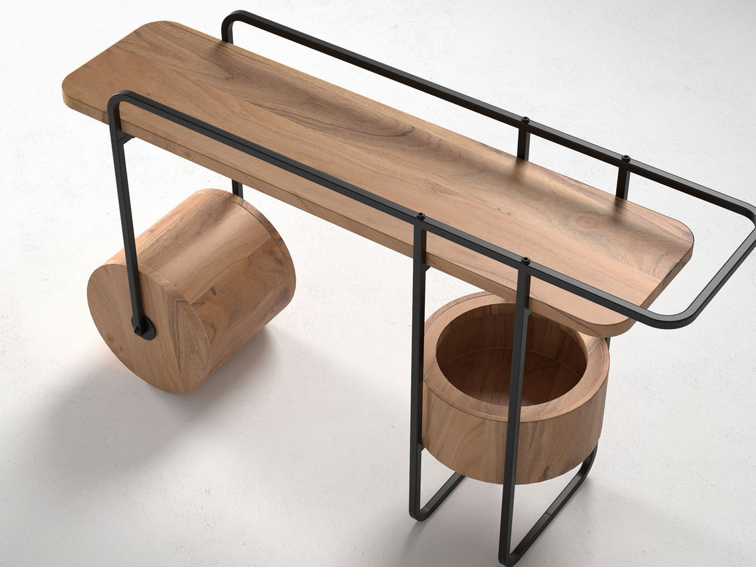 Console table, solid acacia wood