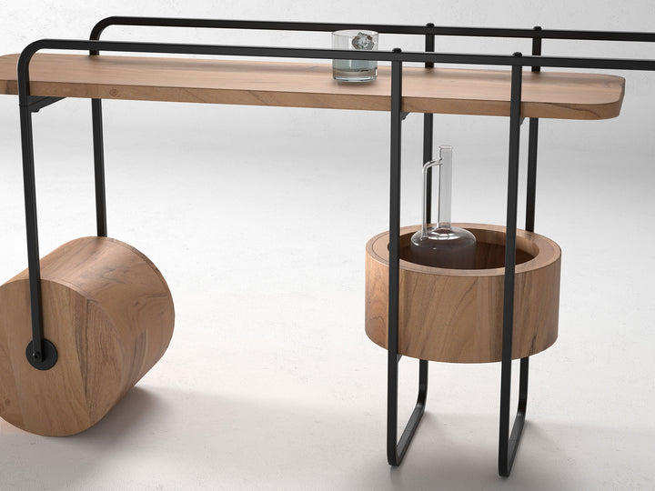 Console table, solid acacia wood