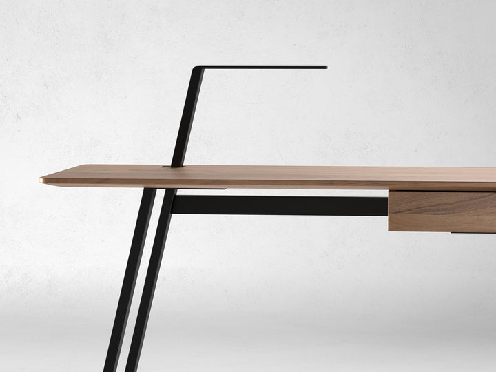 Desk, solid acacia wood and steel, 1 drawer