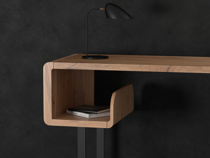 Desk made of solid acacia wood and carbon steel