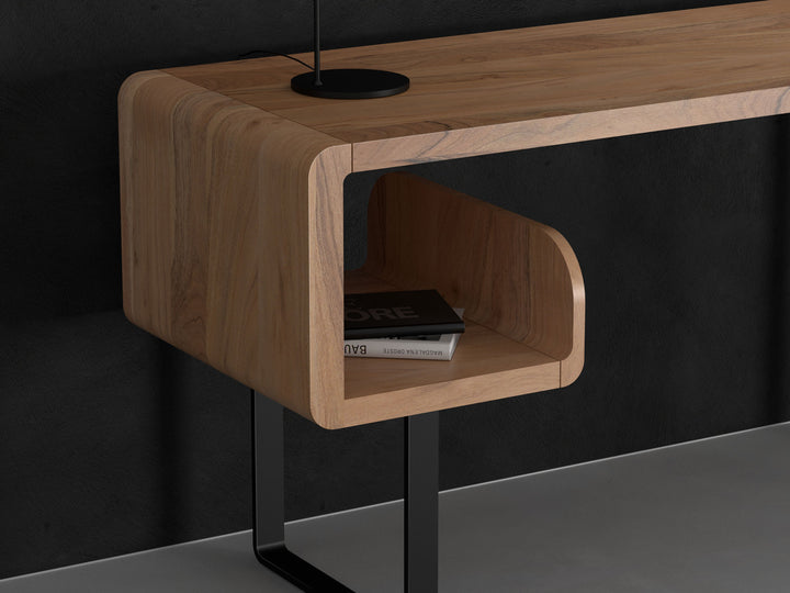 Desk made of solid acacia wood and carbon steel