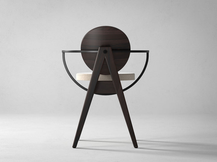 Dining chair, solid sheesham wood and steel