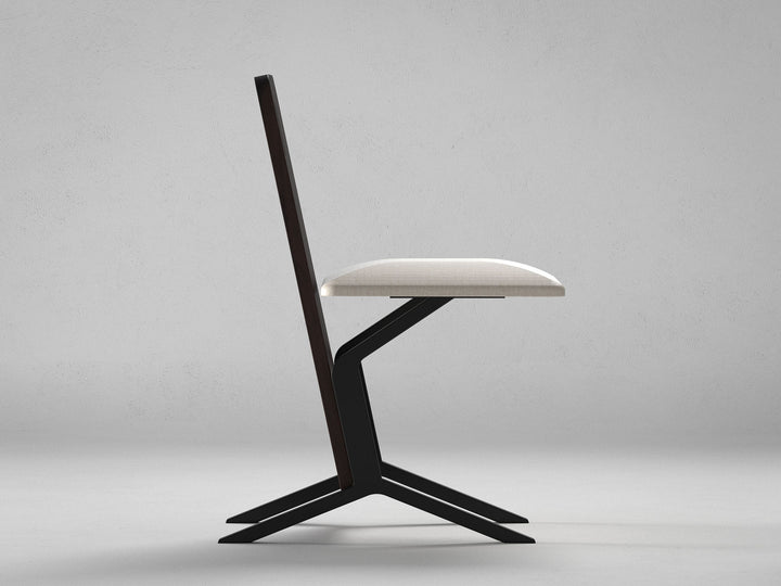 Dining chair, solid sheesham wood and steel