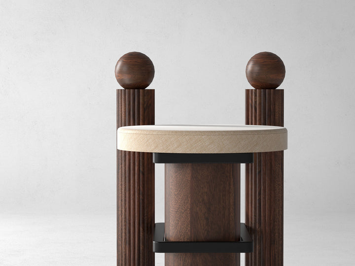 Dining chair, solid sheesham wood and steel