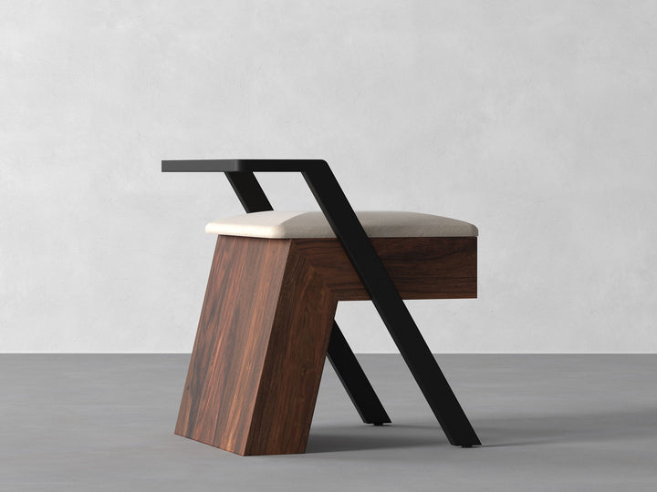 Dining chair, solid sheesham wood and steel
