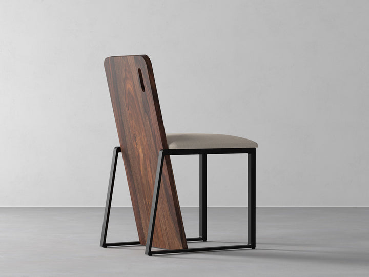 Dining chair made of solid sheesham wood and carbon steel