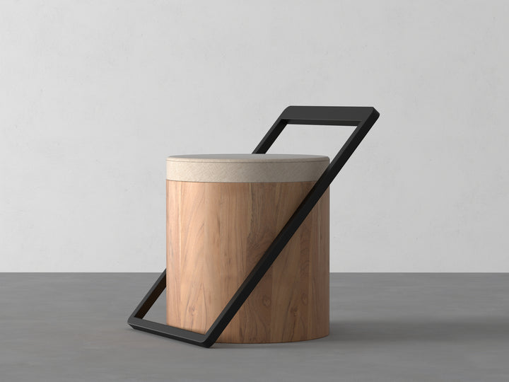 Dining chair, solid acacia wood and steel