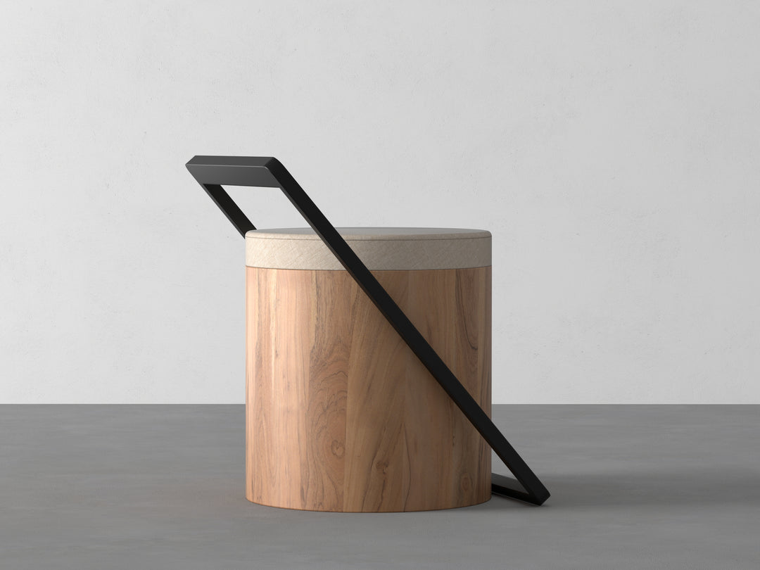 Dining chair, solid acacia wood and steel