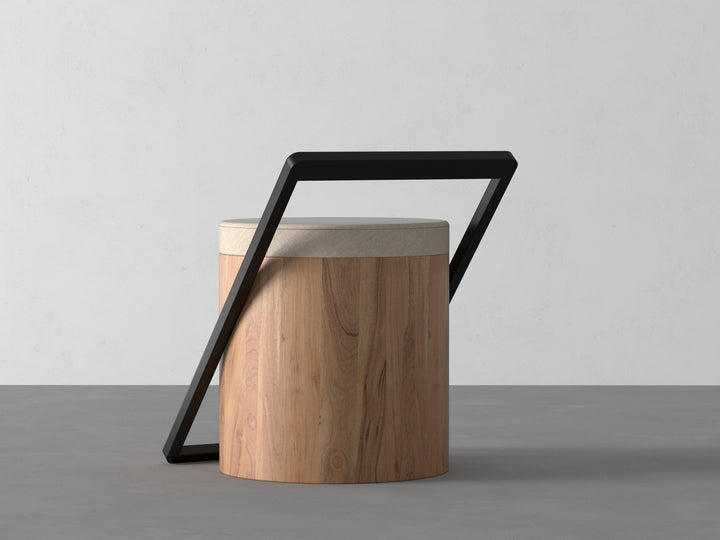 Dining chair, solid acacia wood and steel