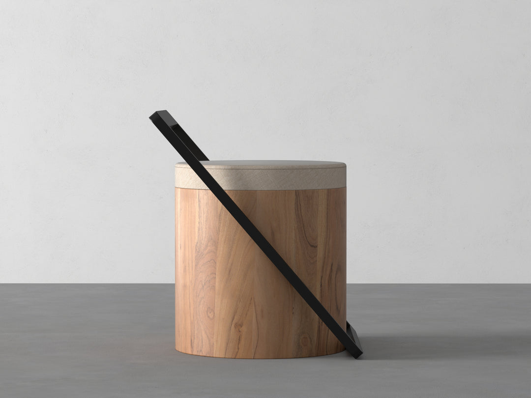 Dining chair, solid acacia wood and steel
