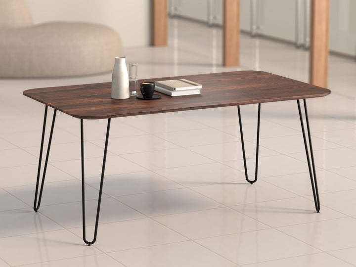6 Seater dining table, solid sheesham wood and steel