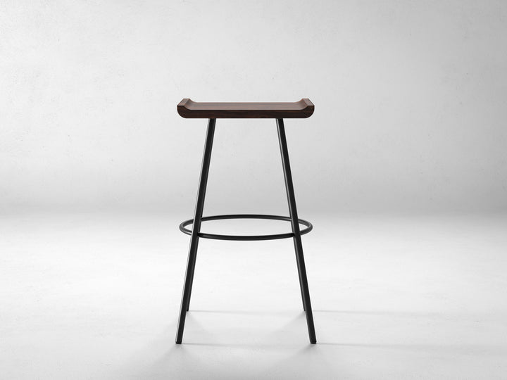 Bar Stool, solid sheesham wood and steel