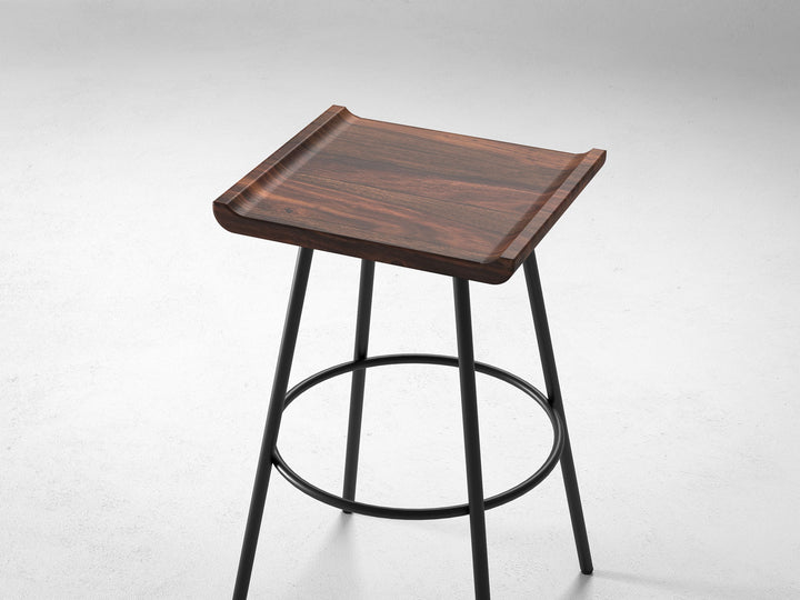 Bar Stool, solid sheesham wood and steel