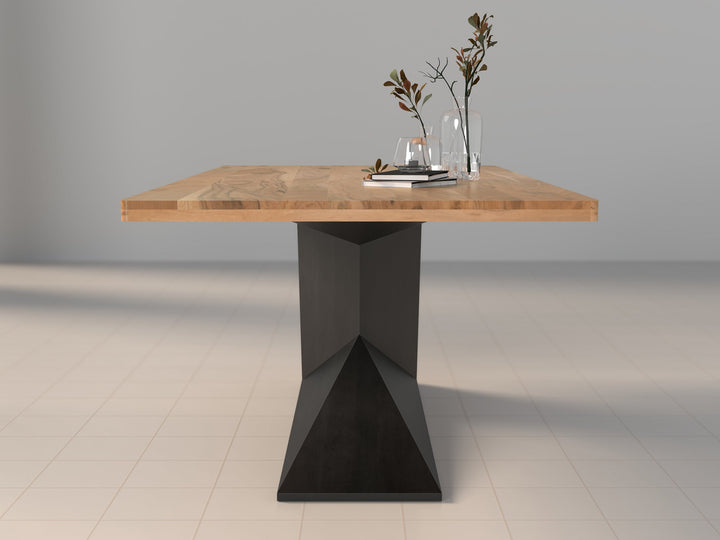 6-8 Seater dining table made of solid acacia wood carbon steel - INMARWAR
