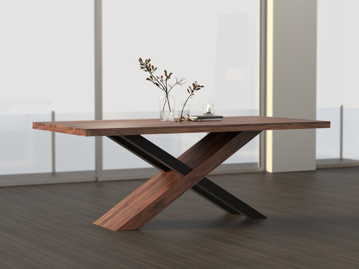 6-8 Seater dining table made of solid sheesham wood and carbon steel - INMARWAR