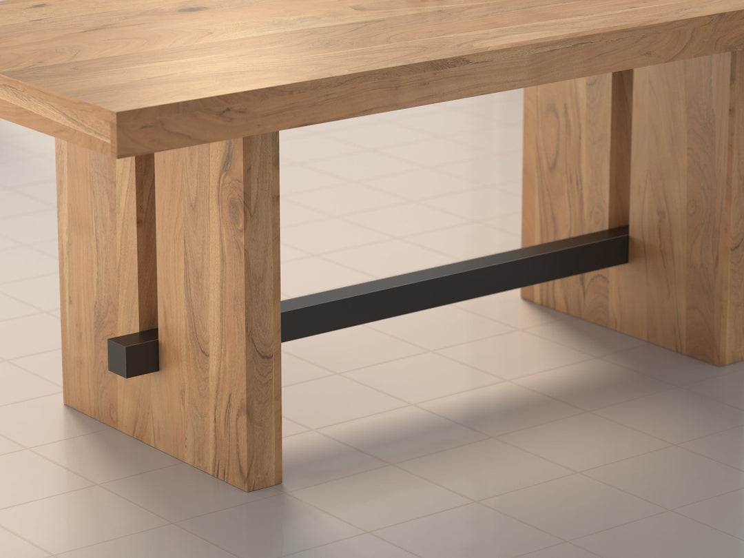 Seater Dining Table Made Of Solid Acacia Wood And Carbon, 54% OFF