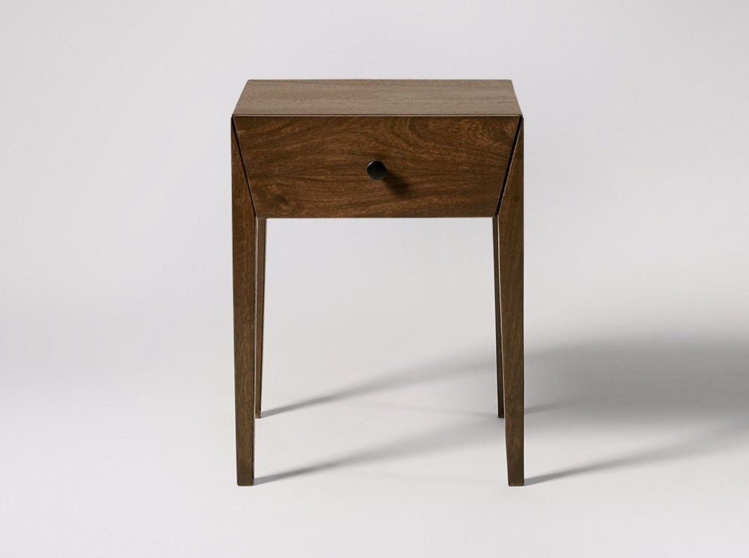 Bedside table with one drawer made of solid mango wood - INMARWAR