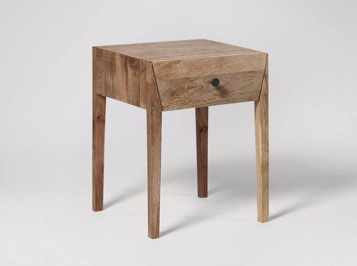 Bedside table with one drawer made of solid mango wood - INMARWAR