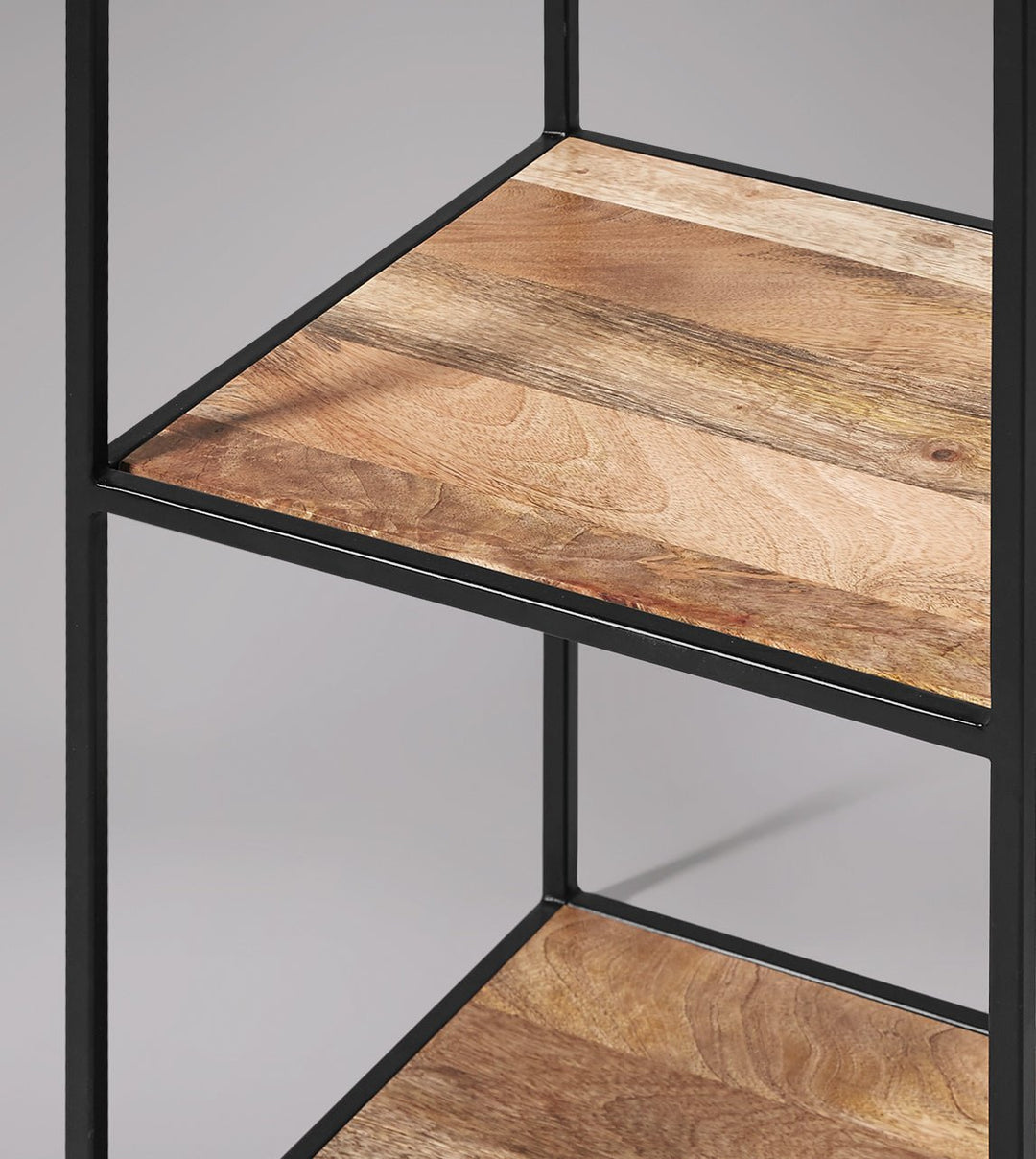 Bookshelf made of solid mango wood and carbon steel - INMARWAR