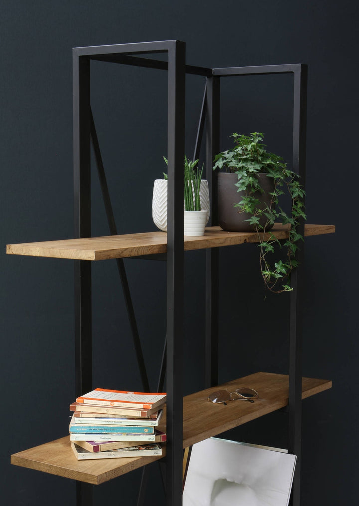 Bookshelf made of solid mango wood and carbon steel - INMARWAR
