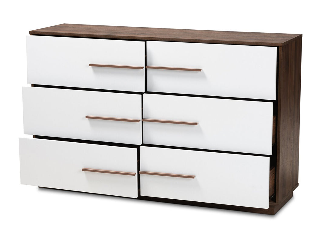 Chest of six drawers made of solid mango wood - INMARWAR
