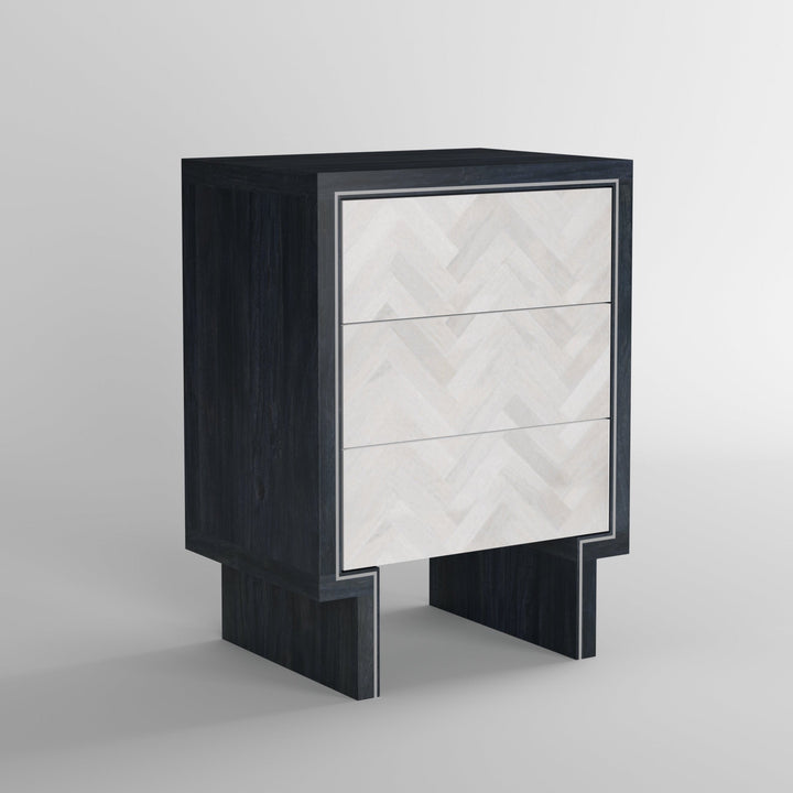 Chest of three drawers made of solid mango wood - INMARWAR