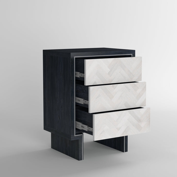 Chest of three drawers made of solid mango wood - INMARWAR