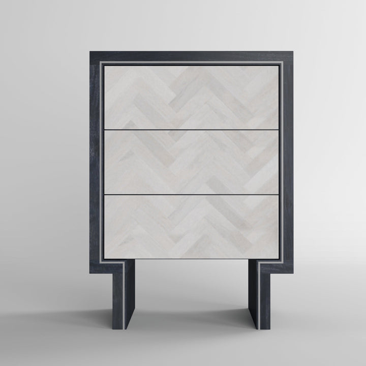 Chest of three drawers made of solid mango wood - INMARWAR